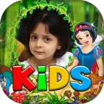 kids photo frame, photo editor android application logo